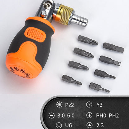 2050E 8 In 1 Portable Multifunctional S2 Batch Head Two-way Ratchet Screwdriver Set(Gray) - Home & Garden by buy2fix | Online Shopping UK | buy2fix
