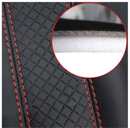 Fiber Leather Embossed Car Seat Belt Shoulder Cover Protector 6.5X23cm(Black Blue) - In Car by buy2fix | Online Shopping UK | buy2fix