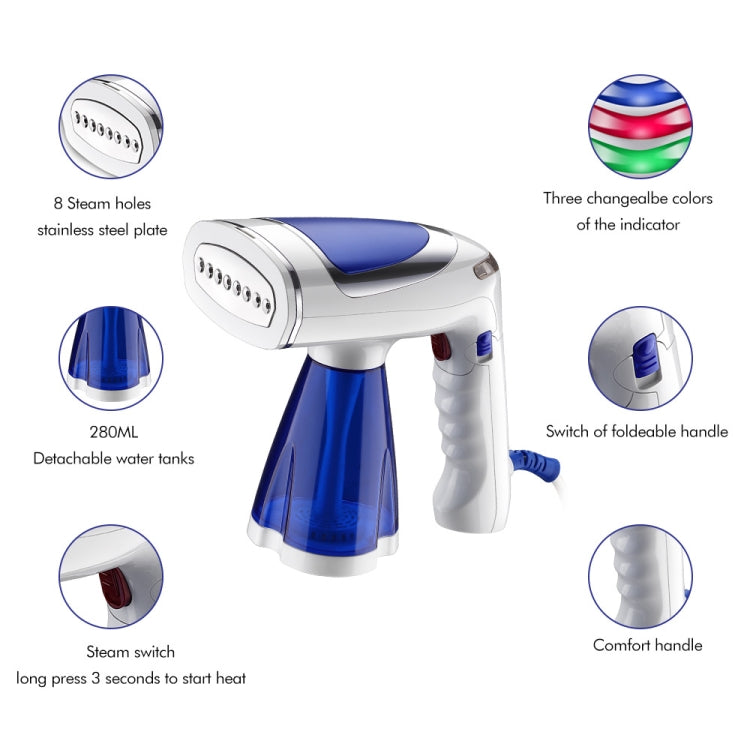 1600W  Handheld Folding Iron Mini Steam Iron, Color: Blue 3 Gear(UK Plug) - Home & Garden by buy2fix | Online Shopping UK | buy2fix