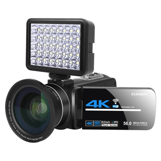 KOMERY  AF2 5600PX 18X Zoom 4K Digital Video Camera With Fill Light + Wide Angle Lens - Consumer Electronics by buy2fix | Online Shopping UK | buy2fix