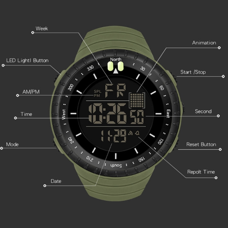 SYNOKE 9648-B Men Outdoor Waterproof Luminous Sports Electronic Watch(Black) - LED Digital Watches by SYNOKE | Online Shopping UK | buy2fix