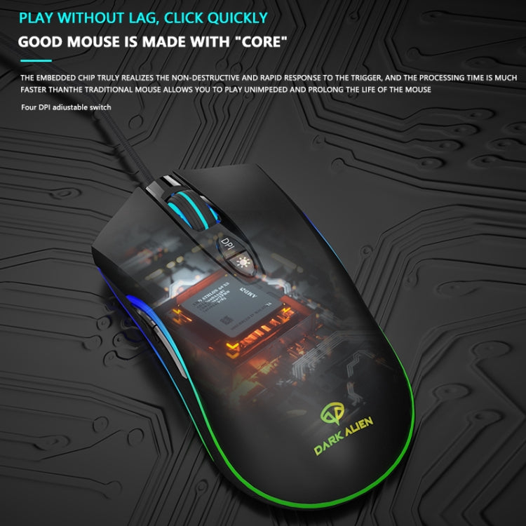 Dark Alien V600 7 Keys Office Computer Business Mouse, Cable Length: 1.42m(Black) - Wired Mice by Dark Alien | Online Shopping UK | buy2fix