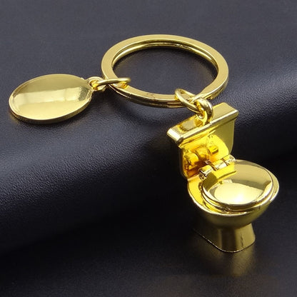 5 PCS X-026 Mini Toilet Shape Car Keychain Bag Pendant(Gold) - In Car by buy2fix | Online Shopping UK | buy2fix