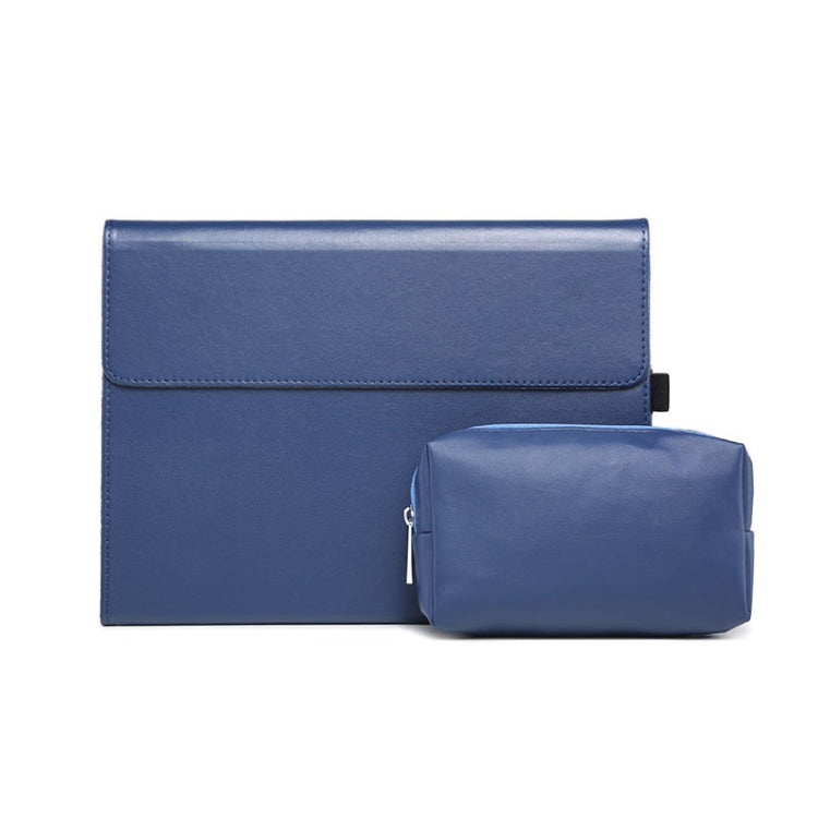 For Microsoft Surface Pro 9 Tablet Protective Case Holder(Microfiber Lambskin Texture Blue Case + Power Supply Bag) - Others by buy2fix | Online Shopping UK | buy2fix