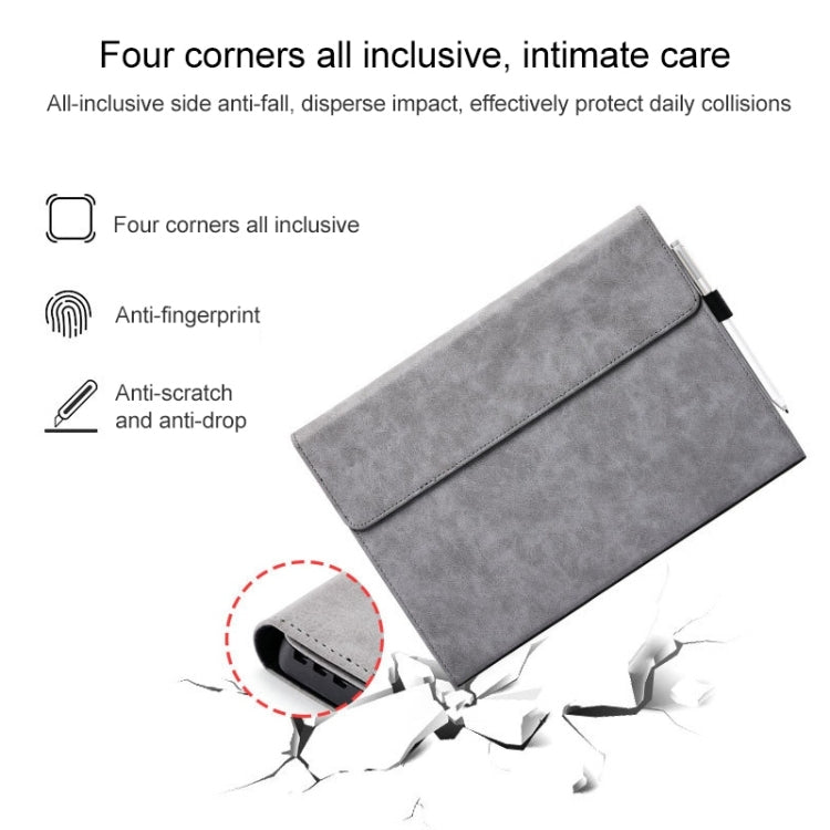 For Microsoft Surface Pro 8 Tablet Protective Case Holder(South African Sheepskin Gray Case + Power Supply Bag) - Others by buy2fix | Online Shopping UK | buy2fix