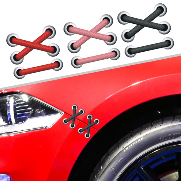 10pcs Shoelace Car Sticker Body Cover Up Scratch Patch Sticker(Red Horizontal) - In Car by buy2fix | Online Shopping UK | buy2fix