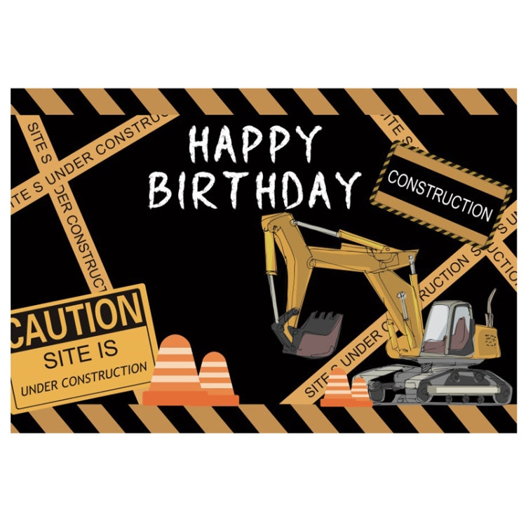 1.2m x 0.8m Construction Vehicle Series Happy Birthday Photography Background Cloth(11306286) - Camera Accessories by buy2fix | Online Shopping UK | buy2fix