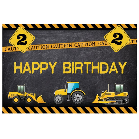 1.2m x 0.8m Construction Vehicle Series Happy Birthday Photography Background Cloth(11604130) - Camera Accessories by buy2fix | Online Shopping UK | buy2fix