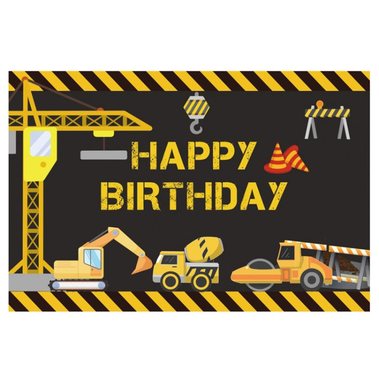 1.2m x 0.8m Construction Vehicle Series Happy Birthday Photography Background Cloth(12007646) - Camera Accessories by buy2fix | Online Shopping UK | buy2fix