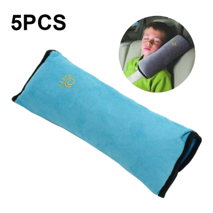 5pcs Children Car Seat Belt Protective Cover Thickened Plush Shoulder Pillow(Blue) - In Car by buy2fix | Online Shopping UK | buy2fix