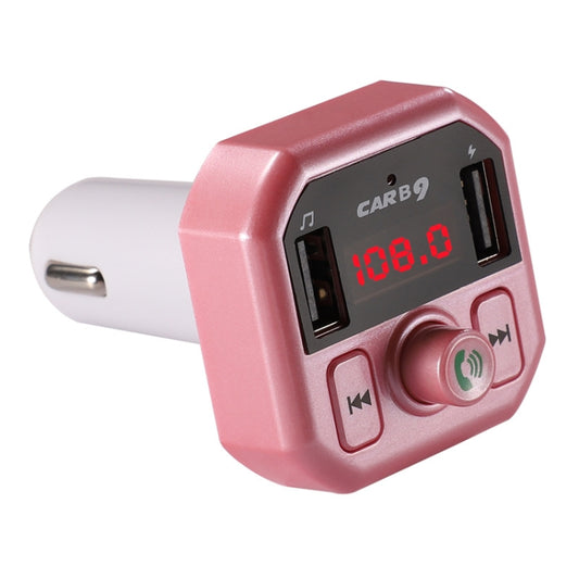 B9 Smart Digital Display Dual USB Bluetooth Car Charger with Hands-free Call Function(Pink) - In Car by buy2fix | Online Shopping UK | buy2fix