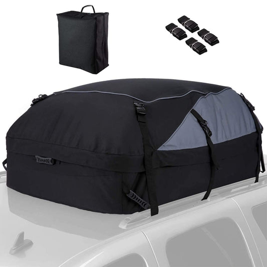 600D Oxford Cloth Car Luggage Bag Outdoor SUV Foldable Roof Bag, Size: S: 105 × 90 × 45cm(Black+Gray) - In Car by buy2fix | Online Shopping UK | buy2fix