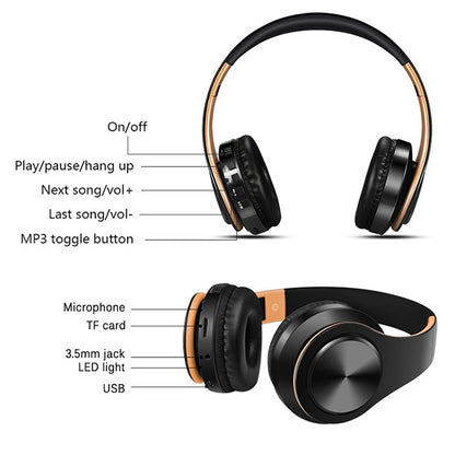LPT660 Bluetooth Wireless Headset HIFI Stereo Sports Headphones(Black+Orange) - Apple Accessories by buy2fix | Online Shopping UK | buy2fix