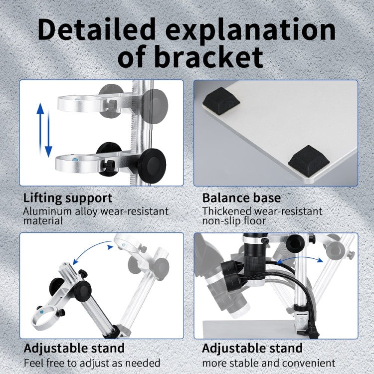 G1600 1-1600X Magnification 9 Inch Electron Microscope, Style: Without Battery US Plug - Digital Microscope by buy2fix | Online Shopping UK | buy2fix