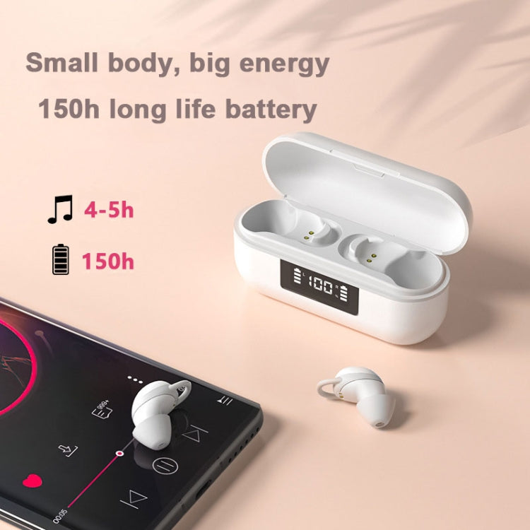 X999 Mini Wireless Noise Reduction With Digital Display Charging Bin Bluetooth Earphone(White) - Bluetooth Earphone by buy2fix | Online Shopping UK | buy2fix