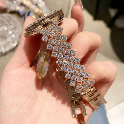 Roman Pattern Diamond Ladies Quartz Watch, Color: Silver+Bracelet - Alloy Watches by buy2fix | Online Shopping UK | buy2fix