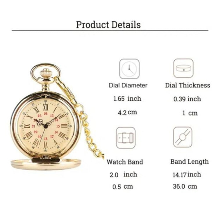 Engraved Vintage Commemorative Quartz Pocket Watch Round Watch, Style: Hushand (Silver) - Necklace Watch Watches by buy2fix | Online Shopping UK | buy2fix