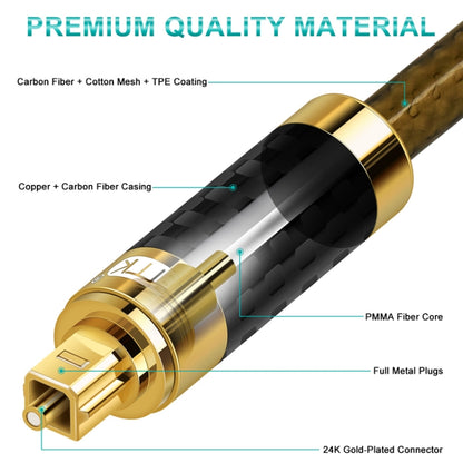 EMK GM/A8.0 Digital Optical Fiber Audio Cable Amplifier Audio Gold Plated Fever Line, Length: 15m(Transparent Coffee) -  by EMK | Online Shopping UK | buy2fix