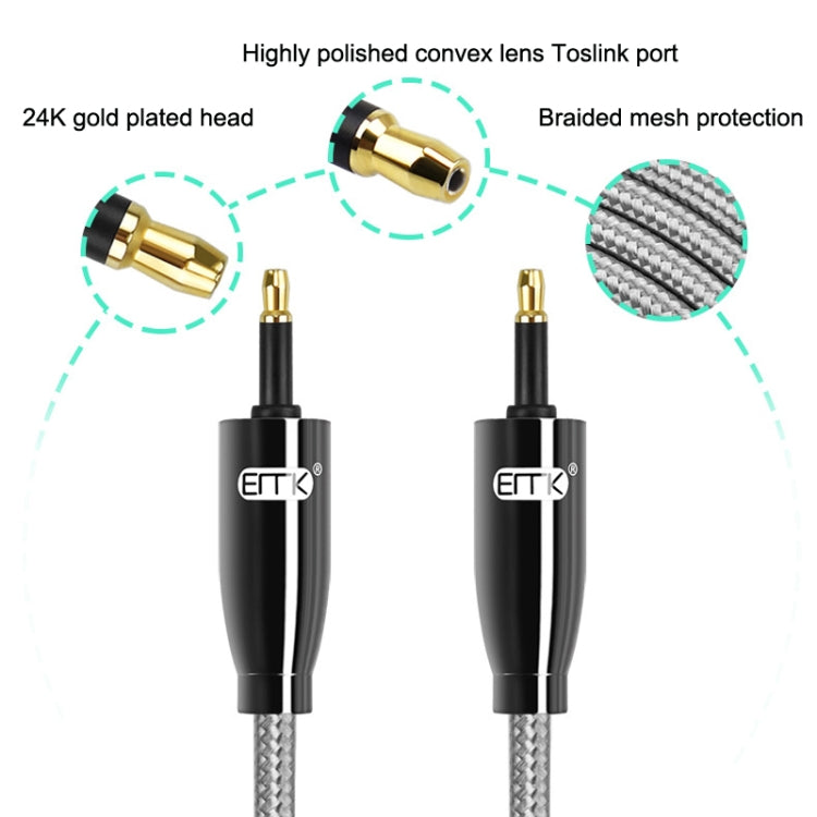 EMK QH4.0 Mini Toslink 3.5mm Interface SPDIF Audio Fiber Optical, Length: 15m(Black) -  by EMK | Online Shopping UK | buy2fix