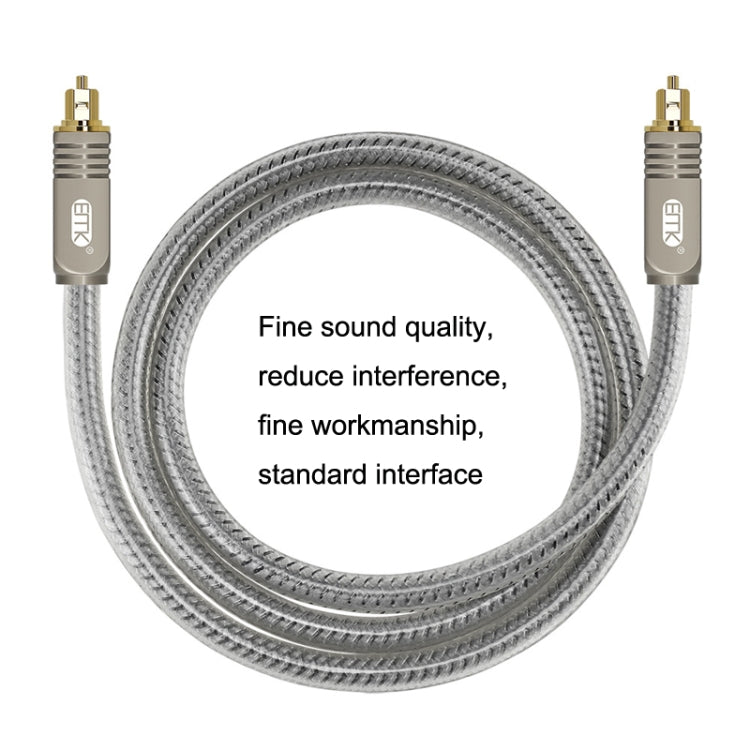 EMK YL/B Audio Digital Optical Fiber Cable Square To Square Audio Connection Cable, Length: 1m(Transparent Gray) -  by EMK | Online Shopping UK | buy2fix