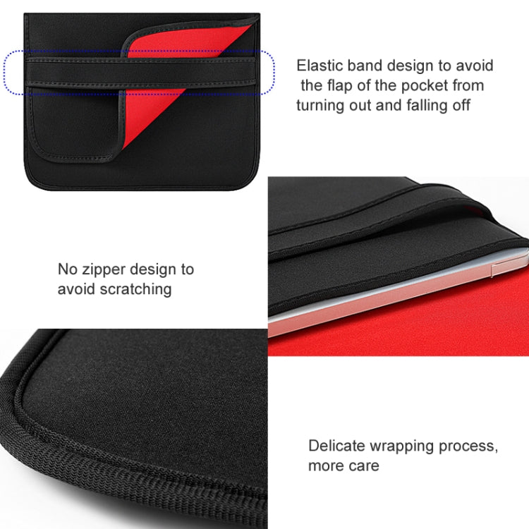 10 Inch Neoprene Laptop Lining Bag Horizontal Section Flap Clutch Bag(Black) -  by buy2fix | Online Shopping UK | buy2fix