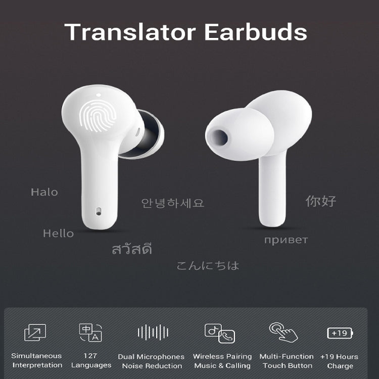 M6 Multi-country Mutual Translation Smart Bluetooth Translation Earphone Supports 127 Languages (Black) - Consumer Electronics by buy2fix | Online Shopping UK | buy2fix