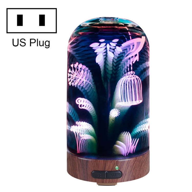 AOD-8 Jungle Discovery 3D Glass Aromatherapy Machine Silent Bedroom Mini Humidifier US Plug - Air Purifiers & Parts by buy2fix | Online Shopping UK | buy2fix