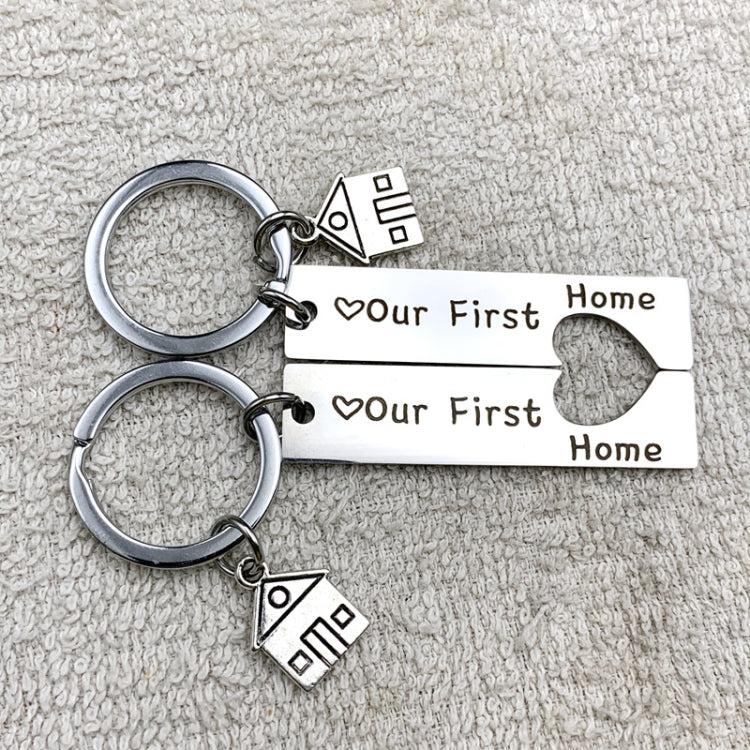 Stainless Steel Titanium Steel Keychain House Pendant(OPP Bag) - In Car by buy2fix | Online Shopping UK | buy2fix