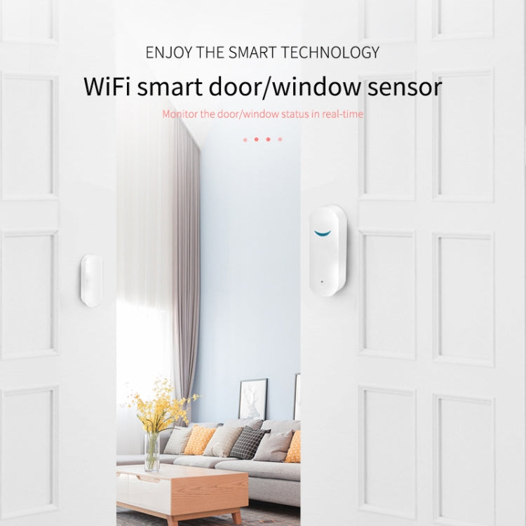 Tuya WiFi Door Magnetic Sensor Remote Intelligent Linkage Doors Windows Switch Anti-alarm APP Reminder Alarm - Security by buy2fix | Online Shopping UK | buy2fix