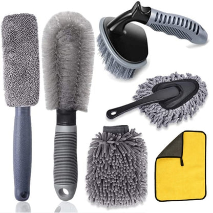 6pcs/Set Gloves Dusting Tire Brush Car Cleaning Brush Set(A Model) - In Car by buy2fix | Online Shopping UK | buy2fix