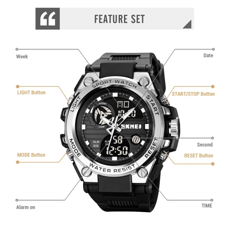 SKMEI 2031 Dual Movement Multifunctional Waterproof Outdoor Sports Watch(Black) - Sport Watches by SKMEI | Online Shopping UK | buy2fix