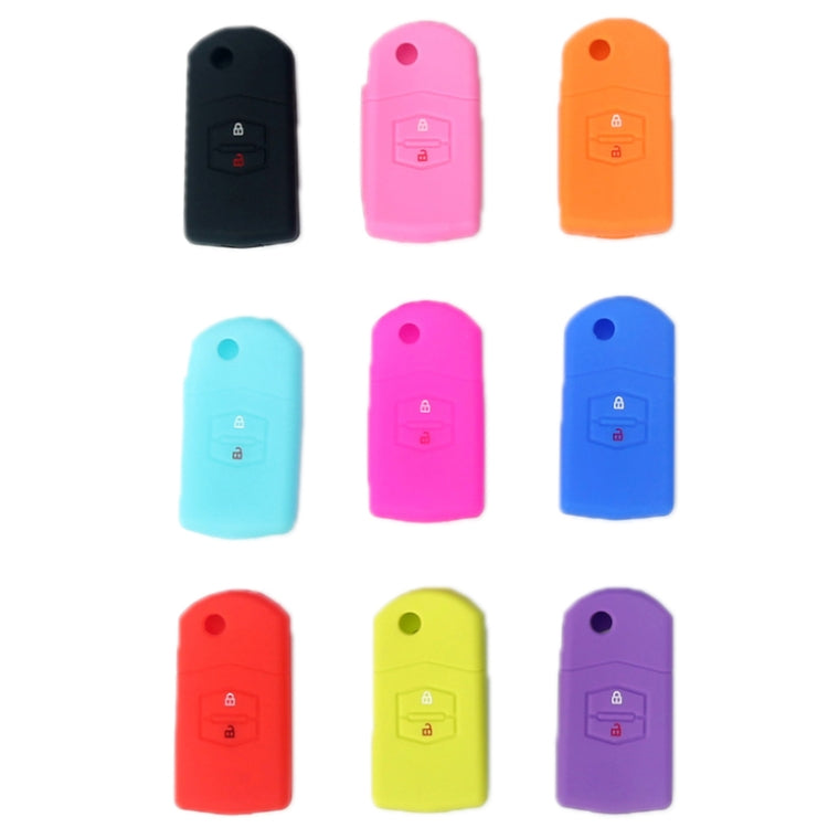 For Mazda M6/CX-5 2pcs Remote Control Folding 2 Button Silicone Case(Purple) - In Car by buy2fix | Online Shopping UK | buy2fix