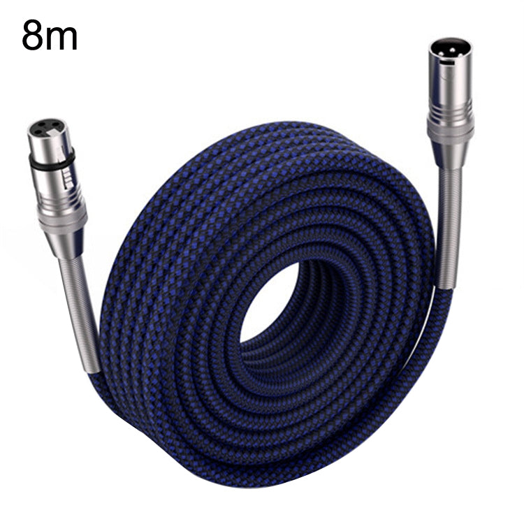 LHD010 Caron Male To Female XLR Dual Card Microphone Cable Audio Cable 8m(Blue) - Microphone Audio Cable & Connector by buy2fix | Online Shopping UK | buy2fix