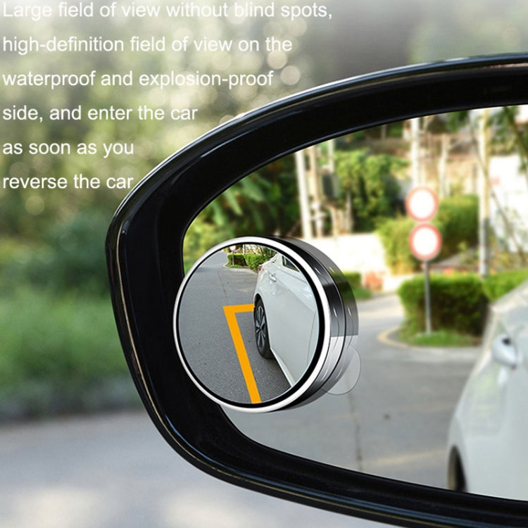 1pair Reversing Mirror Small Round Mirror HD Large View Suction Cup Blind Spot Mirror(Black) - In Car by buy2fix | Online Shopping UK | buy2fix