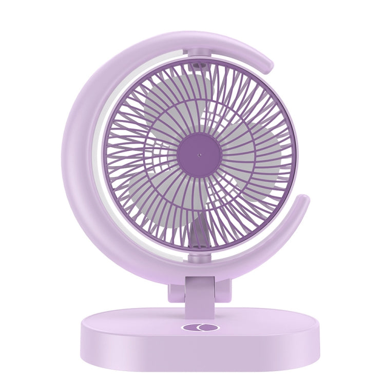 LF-002 Mini USB Rechargeable Light Desktop Fan Rotatable Night Light Silent Fan(Purple) -  by buy2fix | Online Shopping UK | buy2fix