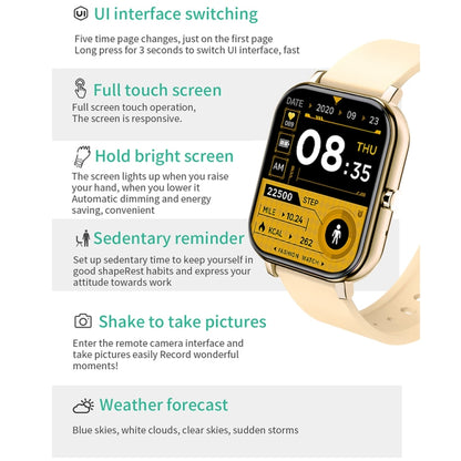 H10 1.69 inch Screen Bluetooth Call Smart Watch, Support Heart Rate/Blood Pressure/Sleep Monitoring, Color: Black Net+Silicone - Smart Wear by buy2fix | Online Shopping UK | buy2fix