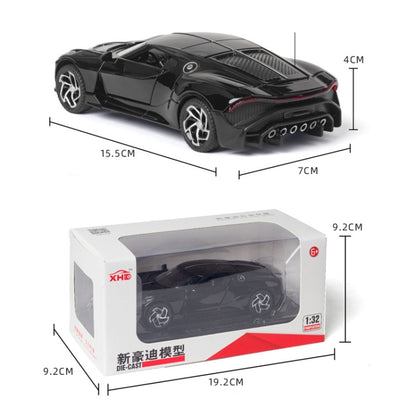 1:32 Alloy Sports Car Model With Sound And Light Boy Toy Car Decoration(Bright Black) - Model Toys by buy2fix | Online Shopping UK | buy2fix