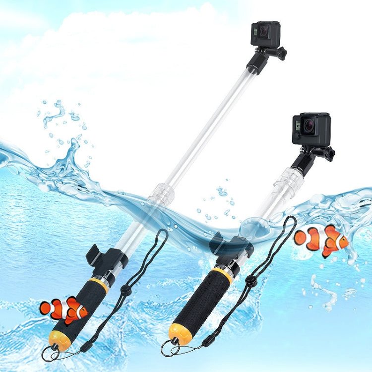 Transparent Retractable Selfie Stick Buoyancy Stick for Gopro Hero11 Black / HERO10 Black / HERO9 Black /HERO8 / HERO7 /6 /5 /5 Session /4 Session /4 /3+ /3 /2 /1 - Floating Grip & Ball by buy2fix | Online Shopping UK | buy2fix