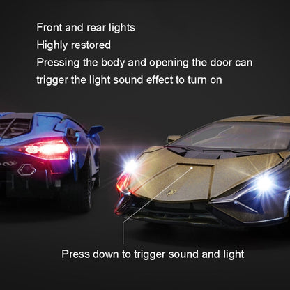 1:32 Simulation Sound Light Children Alloy Sports Car Model Boy Car Toy(Black) - Model Toys by buy2fix | Online Shopping UK | buy2fix