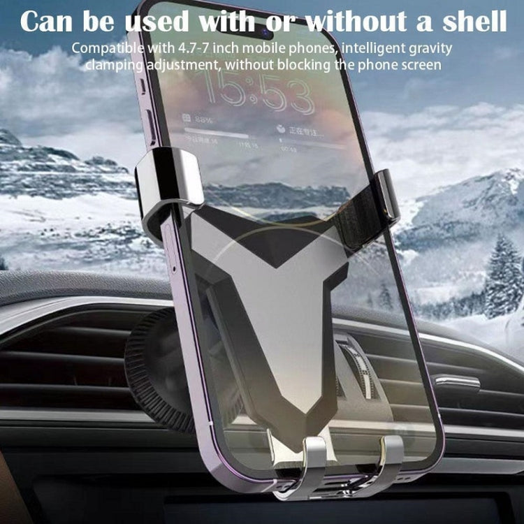 Gravity Navigation Car Air Outlet Triangular Mobile Phone Holder(Gray) - Car Holders by buy2fix | Online Shopping UK | buy2fix