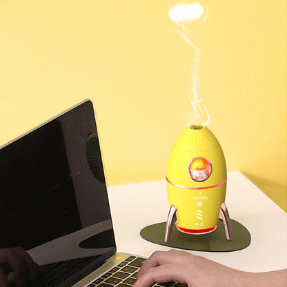 ICARER FAMILY V9 Small USB Plug-in Rocket Shape Jellyfish Fog Circle Night Light Humidifier(Yellow) - Air Purifiers & Parts by ICARER FAMILY | Online Shopping UK | buy2fix