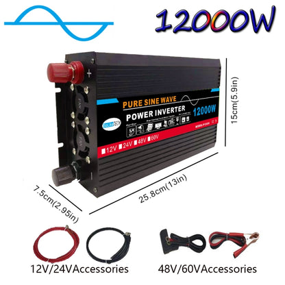 12000W 12V to 220V High Power Car Pure Sine Wave Inverter Power Converter - Pure Sine Wave by buy2fix | Online Shopping UK | buy2fix