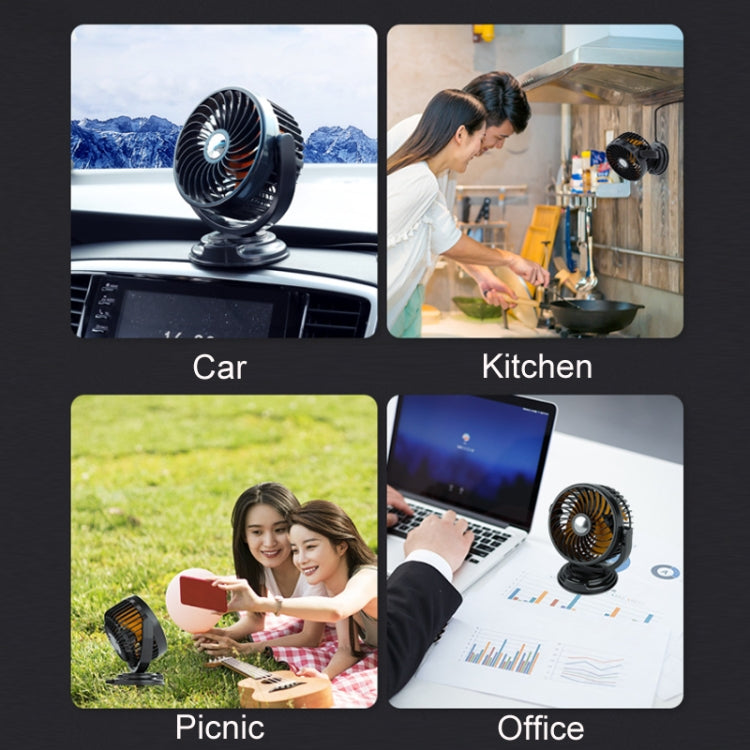 F611 Rotatable Multi-angle Air Supply Car Silent Fan(USB) - Heating & Fans by buy2fix | Online Shopping UK | buy2fix