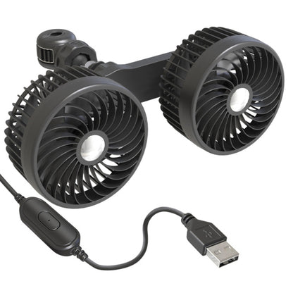 F6207 Car Rear Seat Zip Lock USB Double Head Fan, Model: USB - Heating & Fans by buy2fix | Online Shopping UK | buy2fix