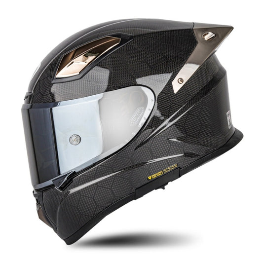 SOMAN Four Seasons Full Cover Motorcycle Helmet, Size: S(Snake Carbon Fiber Silver) - Helmets by SOMAN | Online Shopping UK | buy2fix