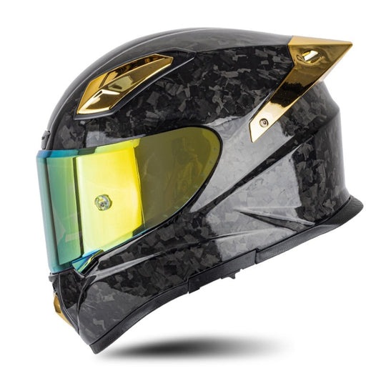 SOMAN Four Seasons Full Cover Motorcycle Helmet, Size: S(Cheetah Print Gold) - Helmets by SOMAN | Online Shopping UK | buy2fix