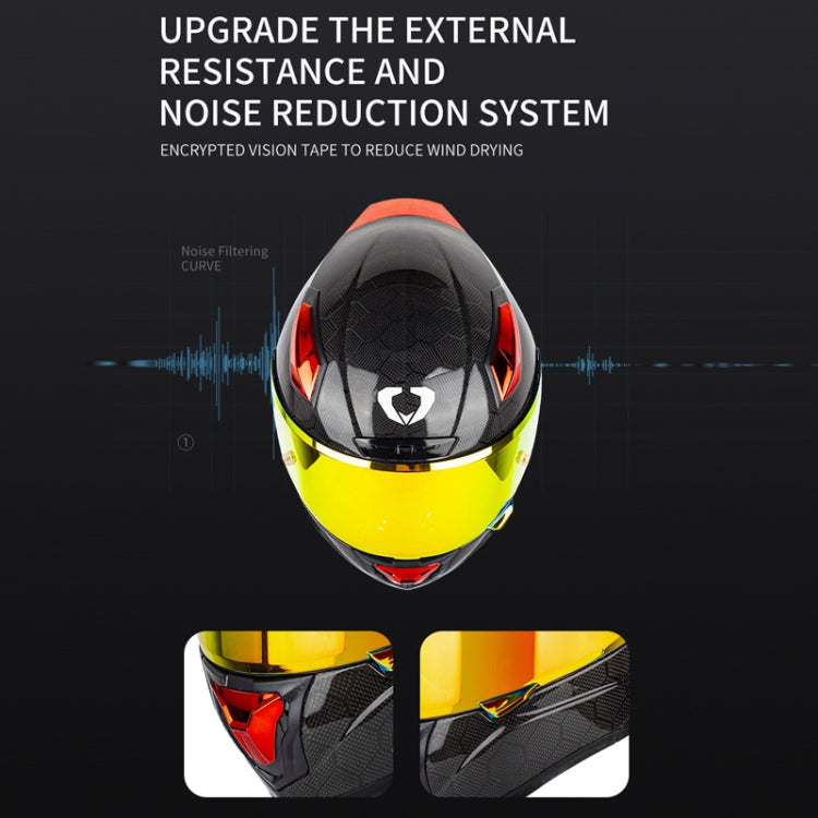 SOMAN Four Seasons Full Cover Motorcycle Helmet, Size: XXL(Snake Carbon Fiber Red) - Helmets by SOMAN | Online Shopping UK | buy2fix