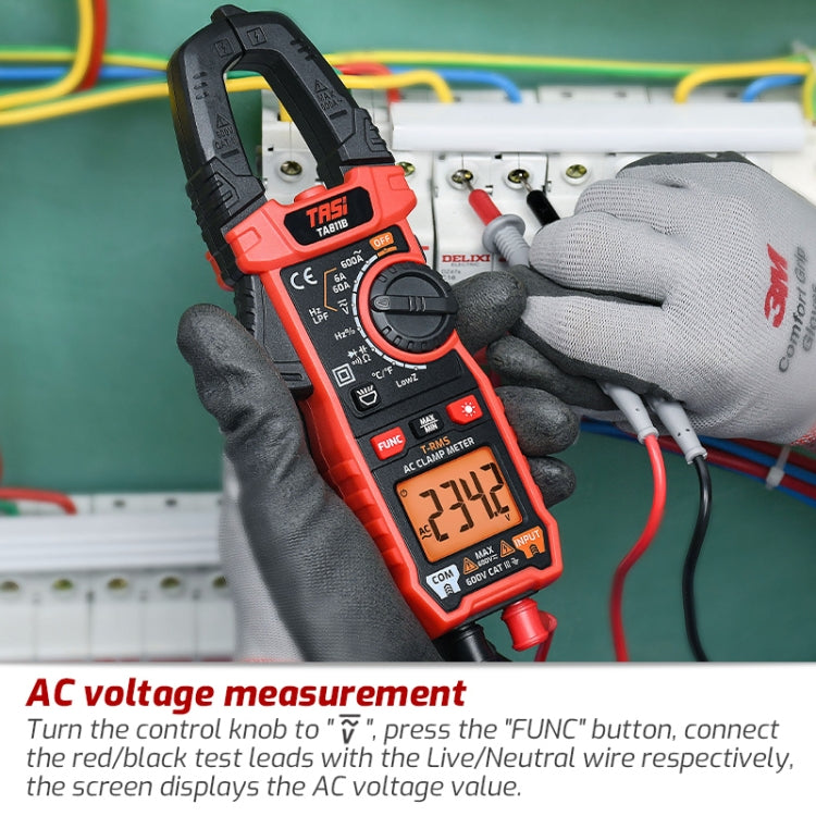TASI TA811A Clamp Meter High Accuracy AC DC Voltage Ammeter - Digital Multimeter by TASI | Online Shopping UK | buy2fix