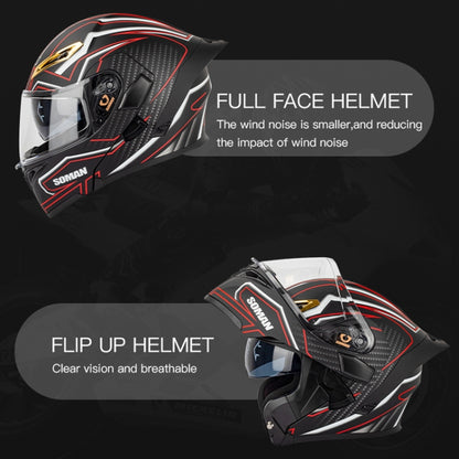 SOMAN Motorcycle Dual Lens Riding Peel-Off Full Coverage Helmet, Size: M(Sapphire Vision) - Helmets by SOMAN | Online Shopping UK | buy2fix