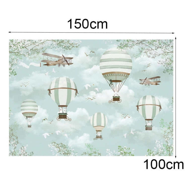 1.5m x 1m Cartoon Airplane Hot Air Balloon Theme Birthday Background Cloth Photography Decoration Backdrop -  by buy2fix | Online Shopping UK | buy2fix